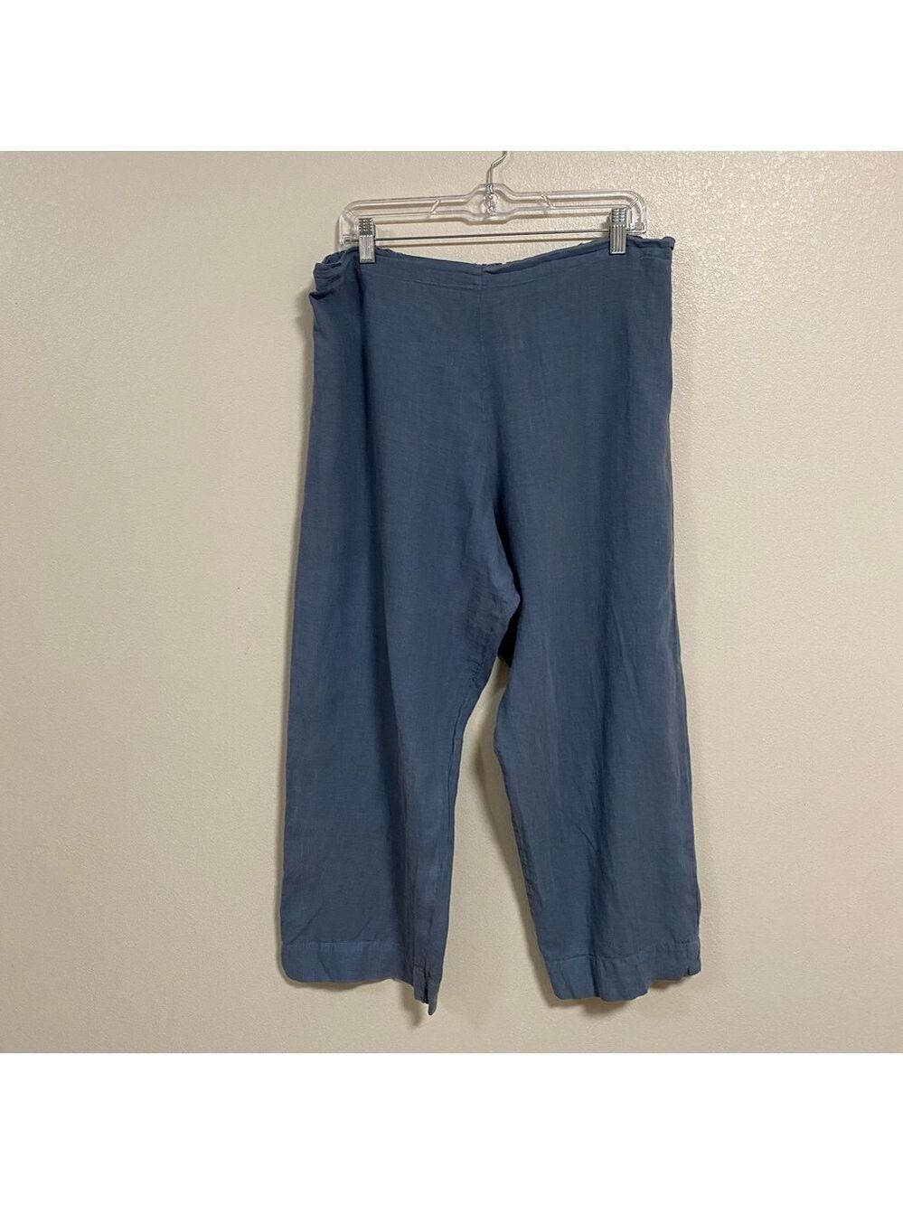 Bryn Walker Pants Women’s Size XXL Blue 100%  Linen wide leg Pants Elastic waist